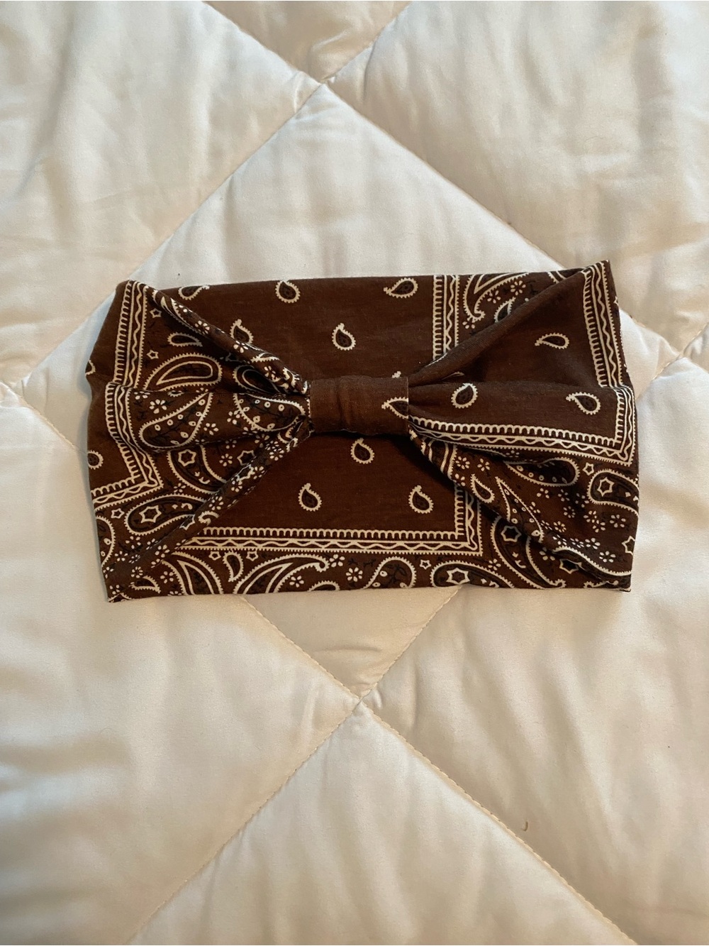 Brown Bandana Knot Headband - Unbranded